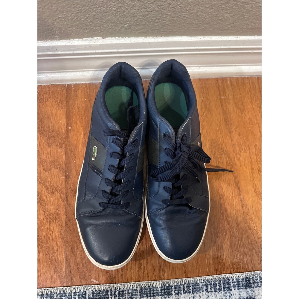Lacoste Leather Sneakers Casual Shoes Comfort Walking Navy Blue